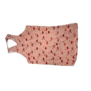 Finn & Grace Pink Flamingo Print Tie Back Halter Mini Dress L